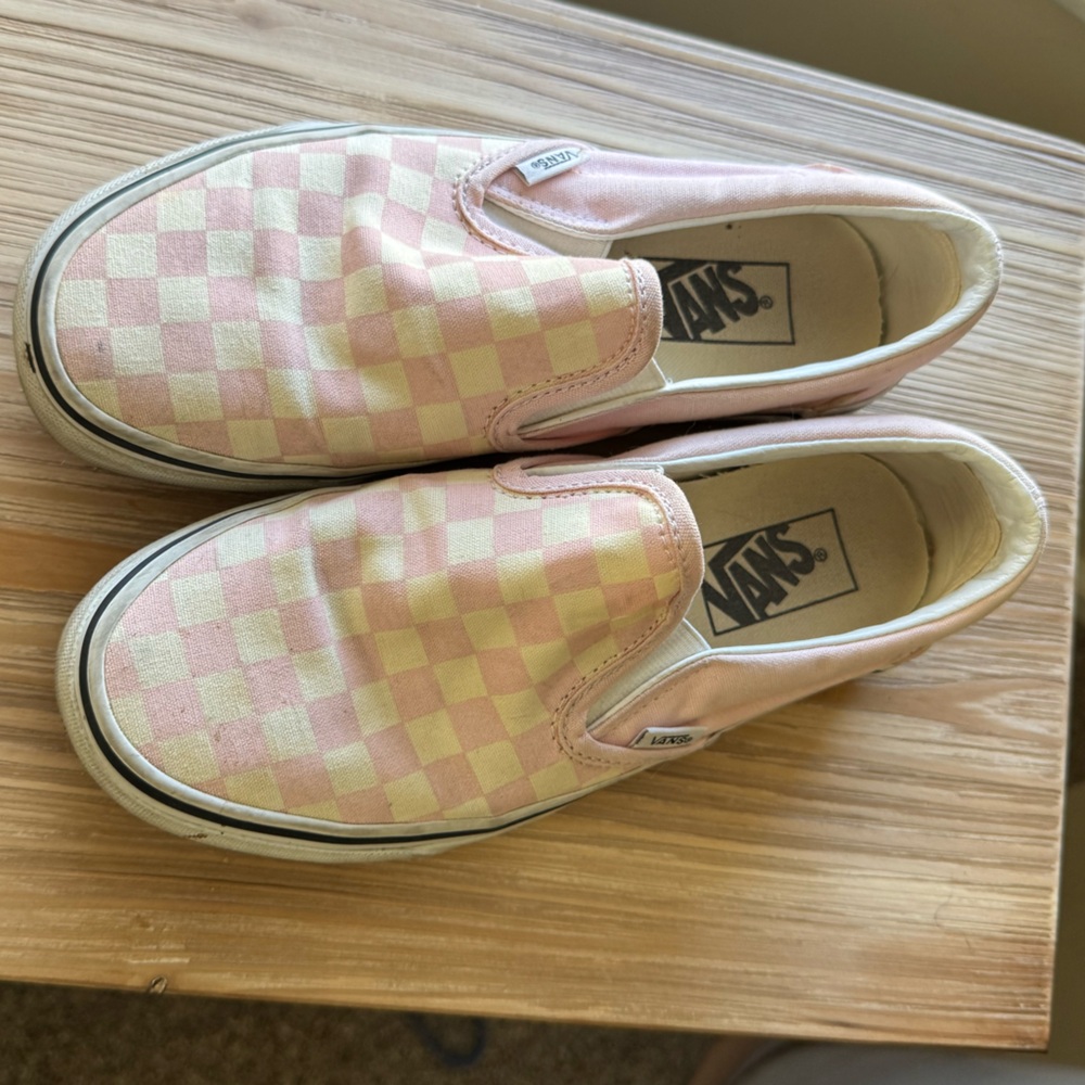 Pink Checkered Slip-On Vans